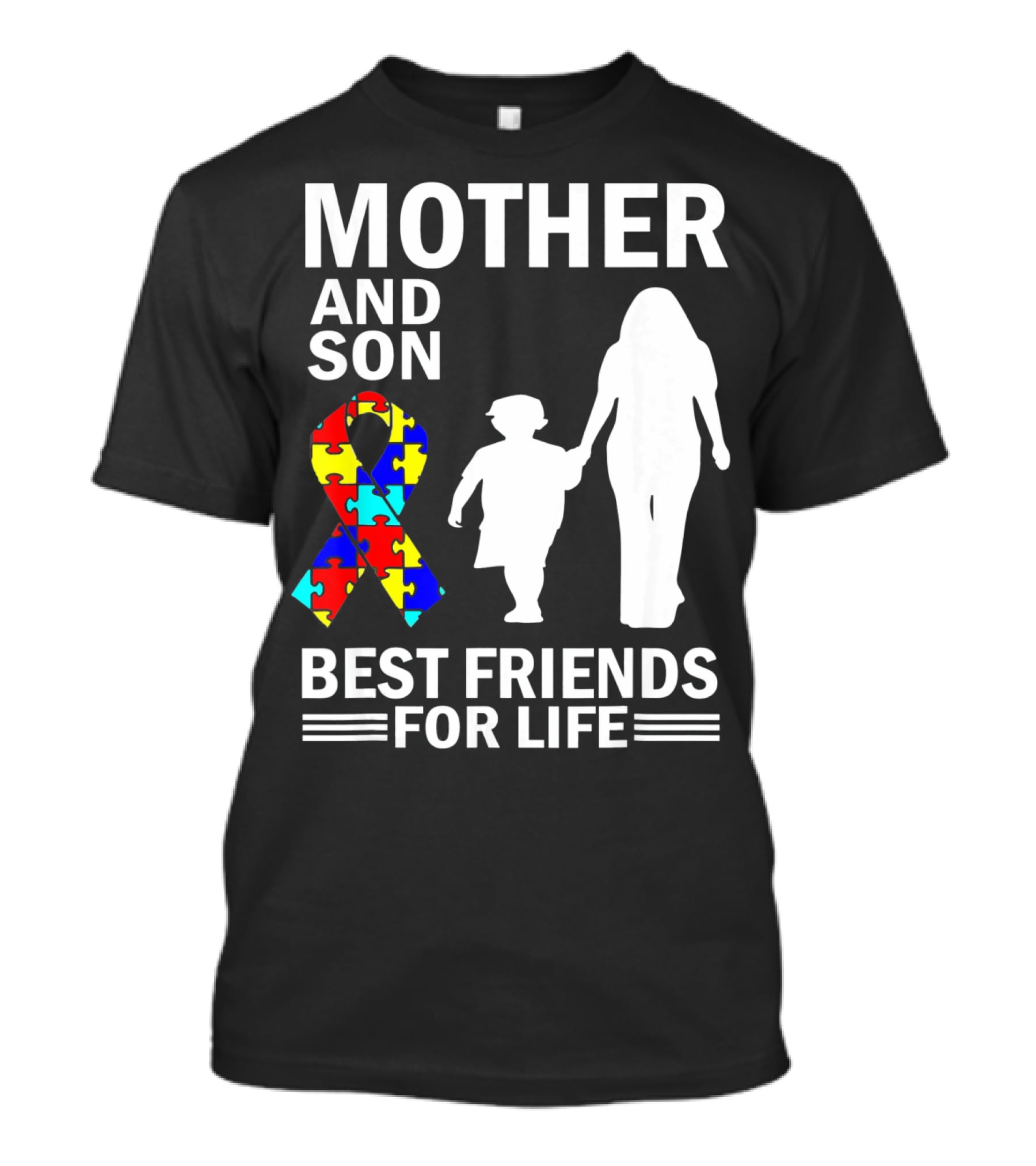 Mother And Son Autism Awareness Best Friends For Life Puzzle T-Shirt