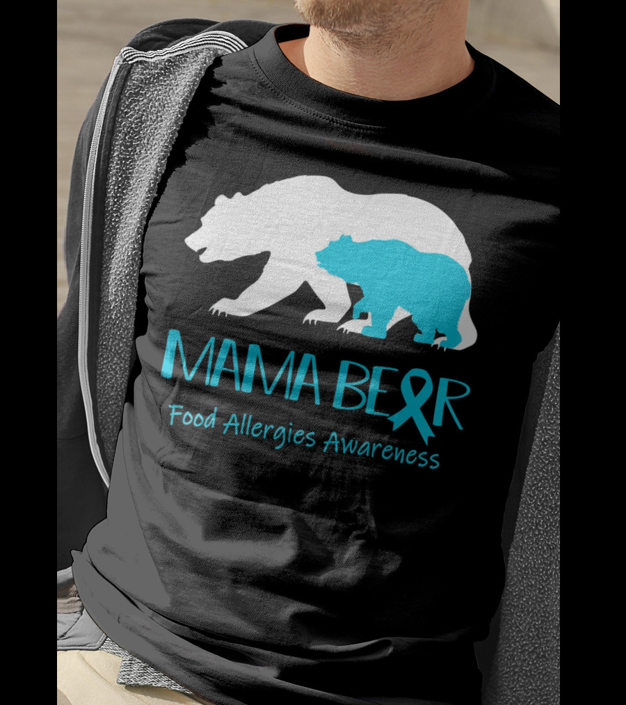 Mama Bear Food Allergies Awareness Ribbon T-Shirt