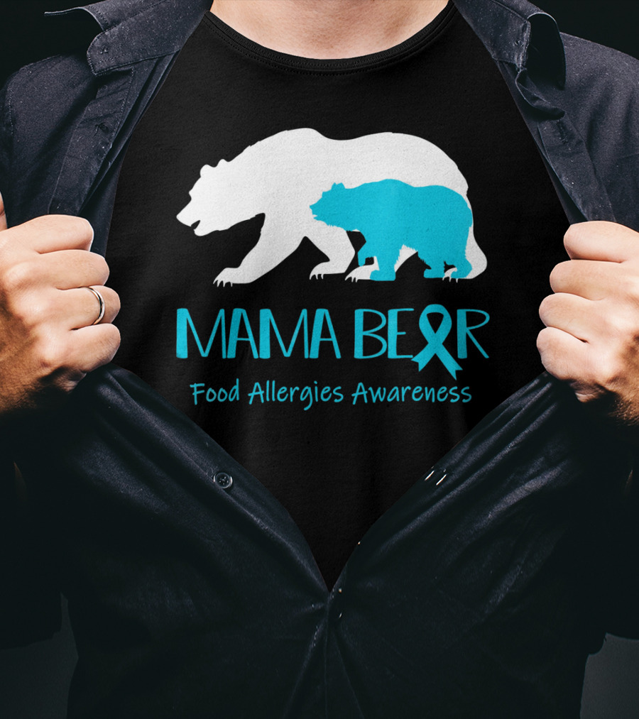 Mama Bear Food Allergies Awareness Ribbon T-Shirt
