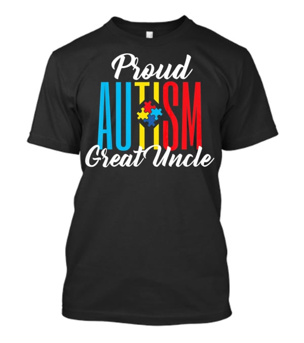 Proud Autism Great Uncle Awareness Puzzle Support T-Shirt