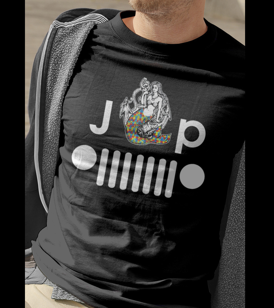 Autism Awareness Mermaid Jeep Girl JP T-Shirt