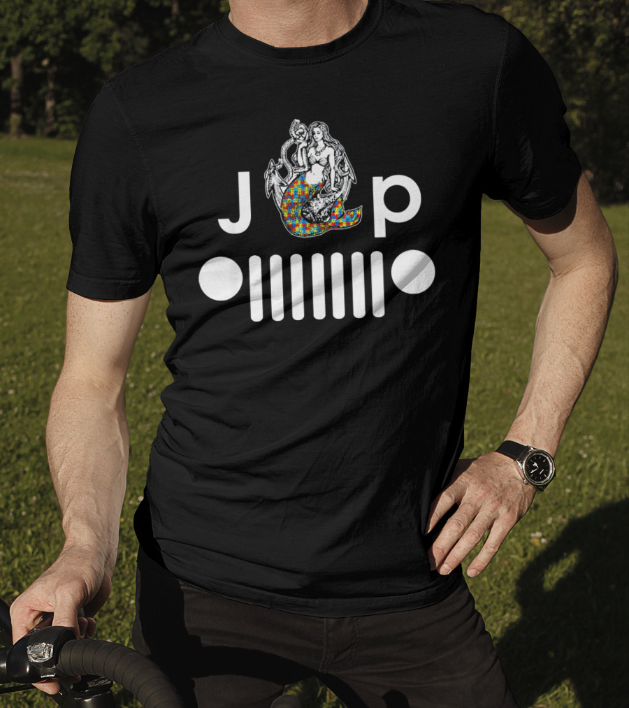 Autism Awareness Mermaid Jeep Girl JP T-Shirt