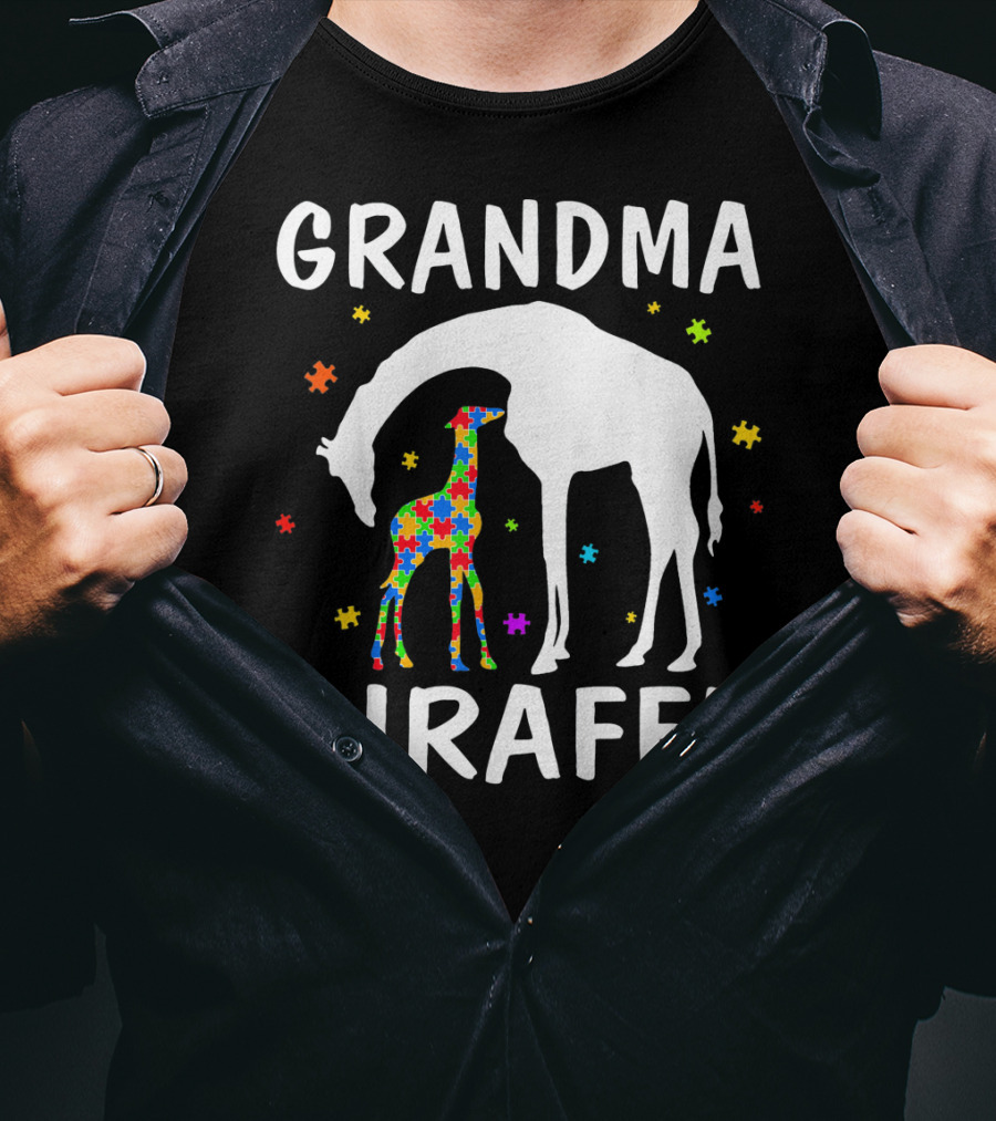 Grandma Giraffe Autism Awareness T-Shirt