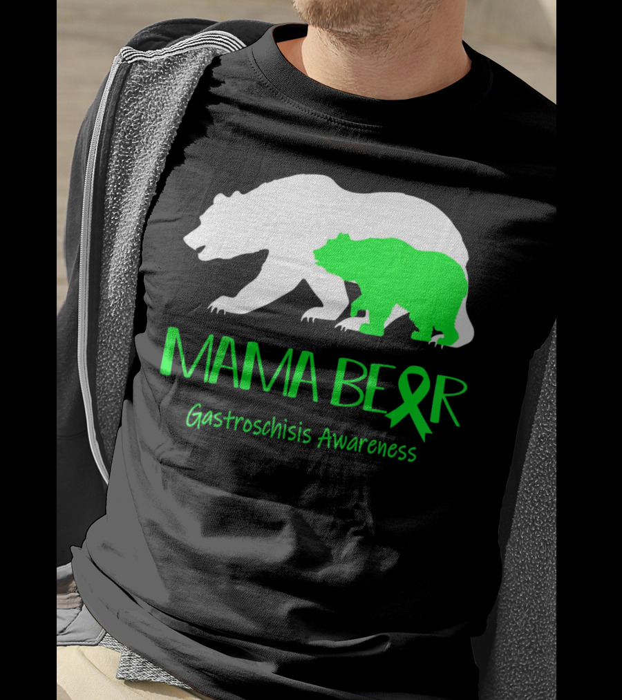 Mama Bear Gastroschisis Awareness Ribbon Symbol Bears T-Shirt