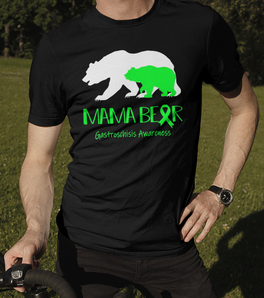 Mama Bear Gastroschisis Awareness Ribbon Symbol Bears T-Shirt