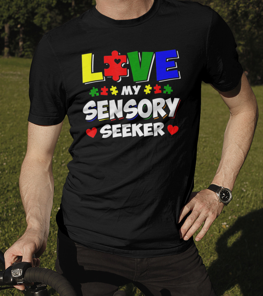 Love My Sensory Seeker Autism Awareness Day Puzzle T-Shirt