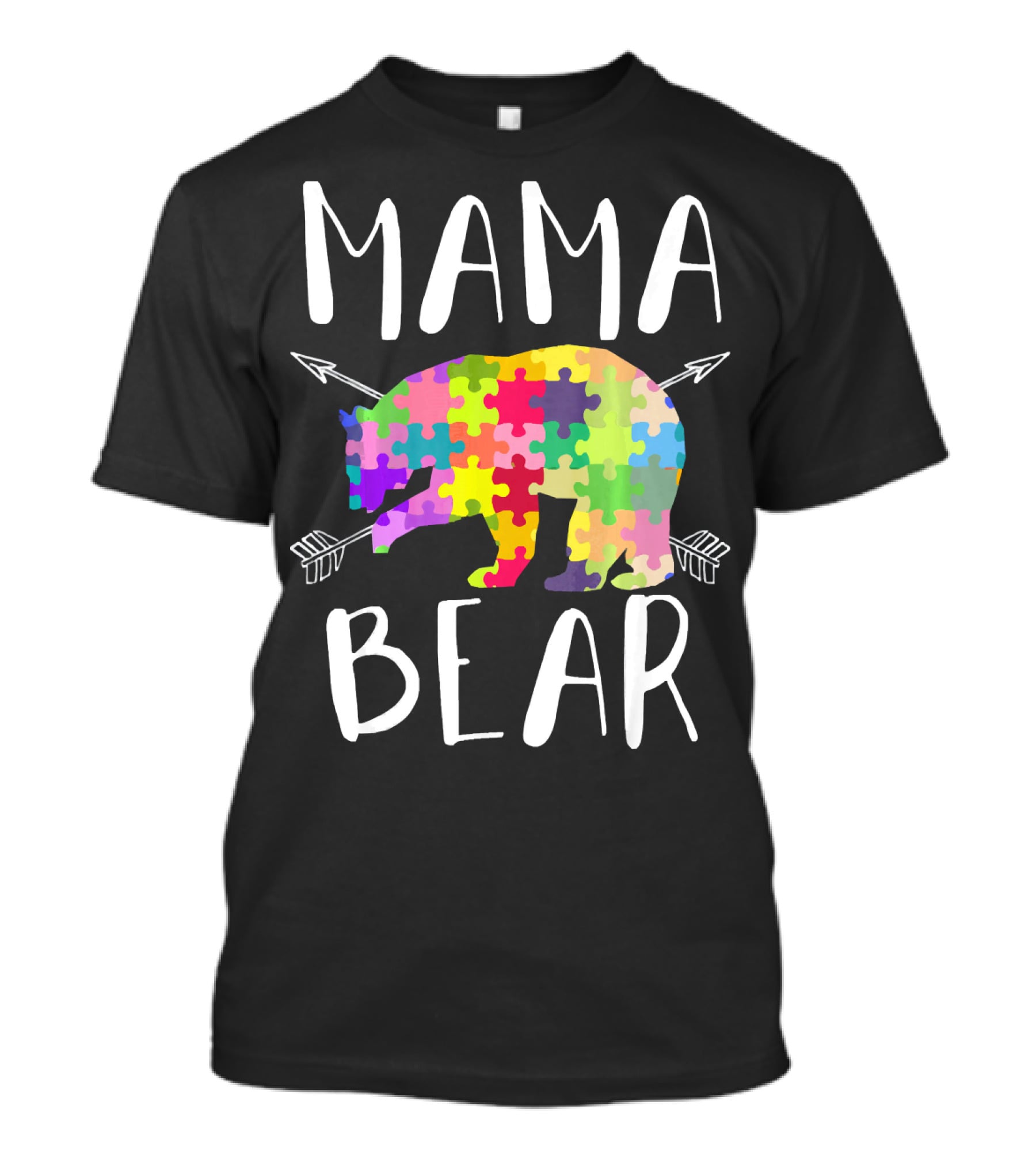 Mama Bear Autism Mom Awareness Puzzle Piece Arrows T-Shirt