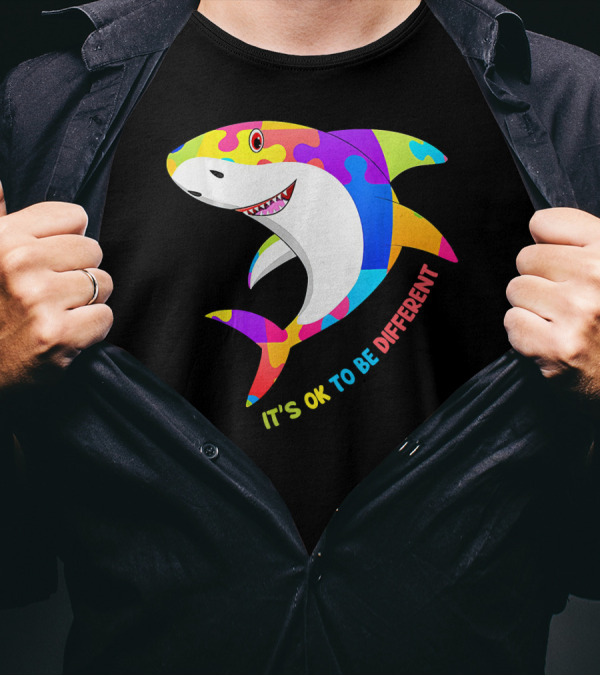 It's Ok To Be Different Shark Autism Awareness T-Shirt