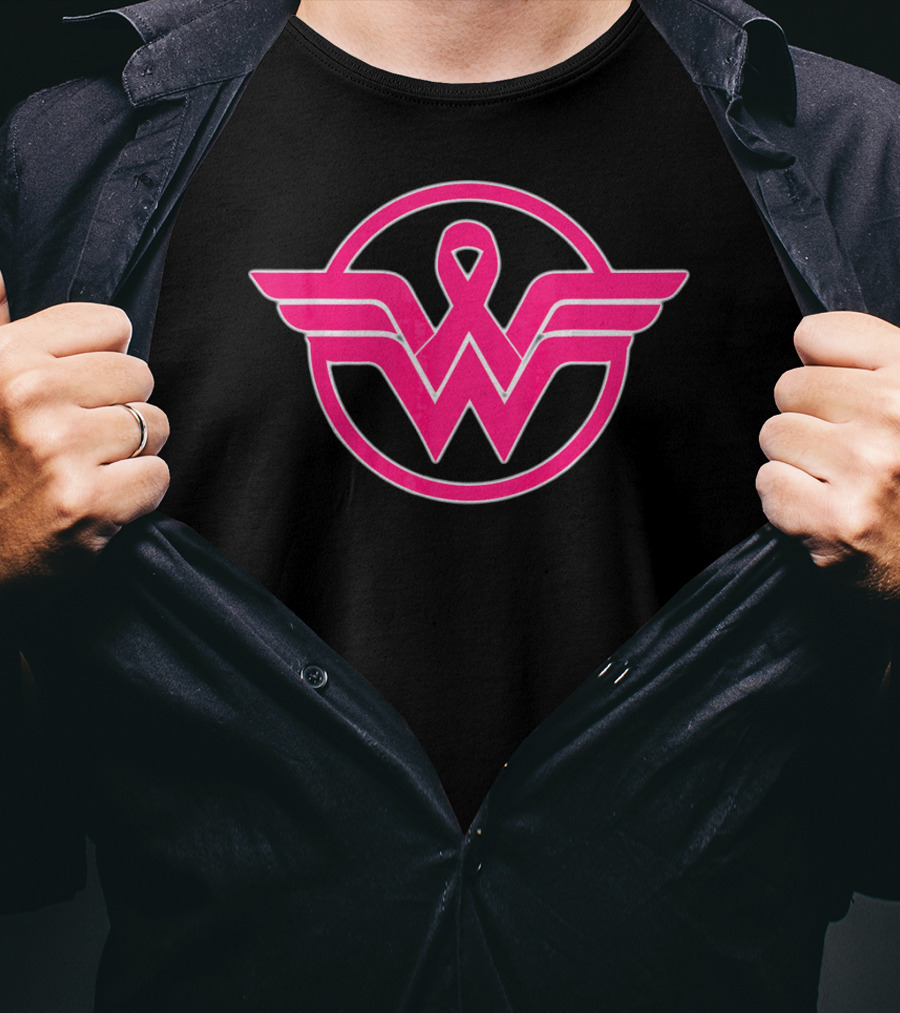 Wonder Woman Breast Cancer Awareness Superhero T-Shirt