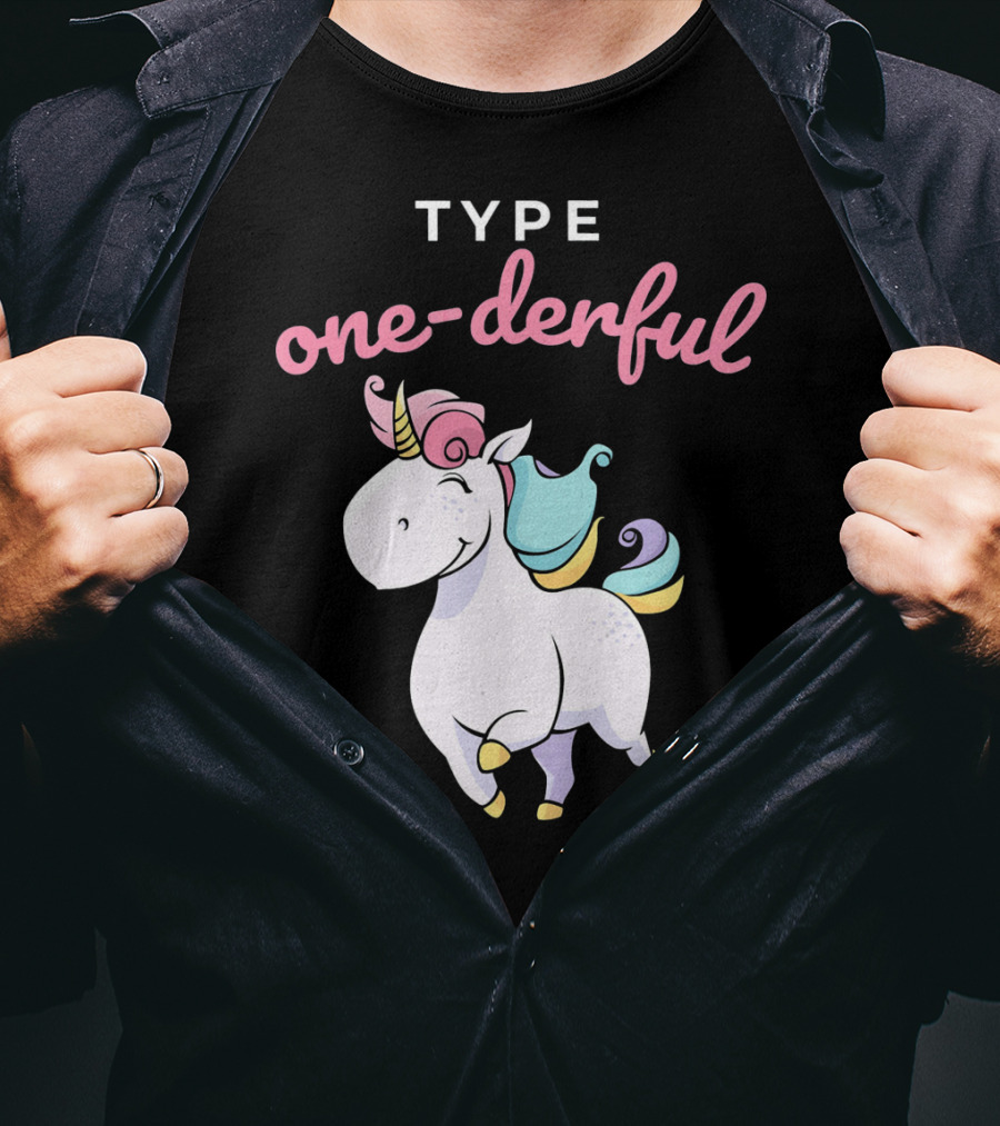 Type One-Derful Unicorn Type 1 Diabetes Awareness T-Shirt