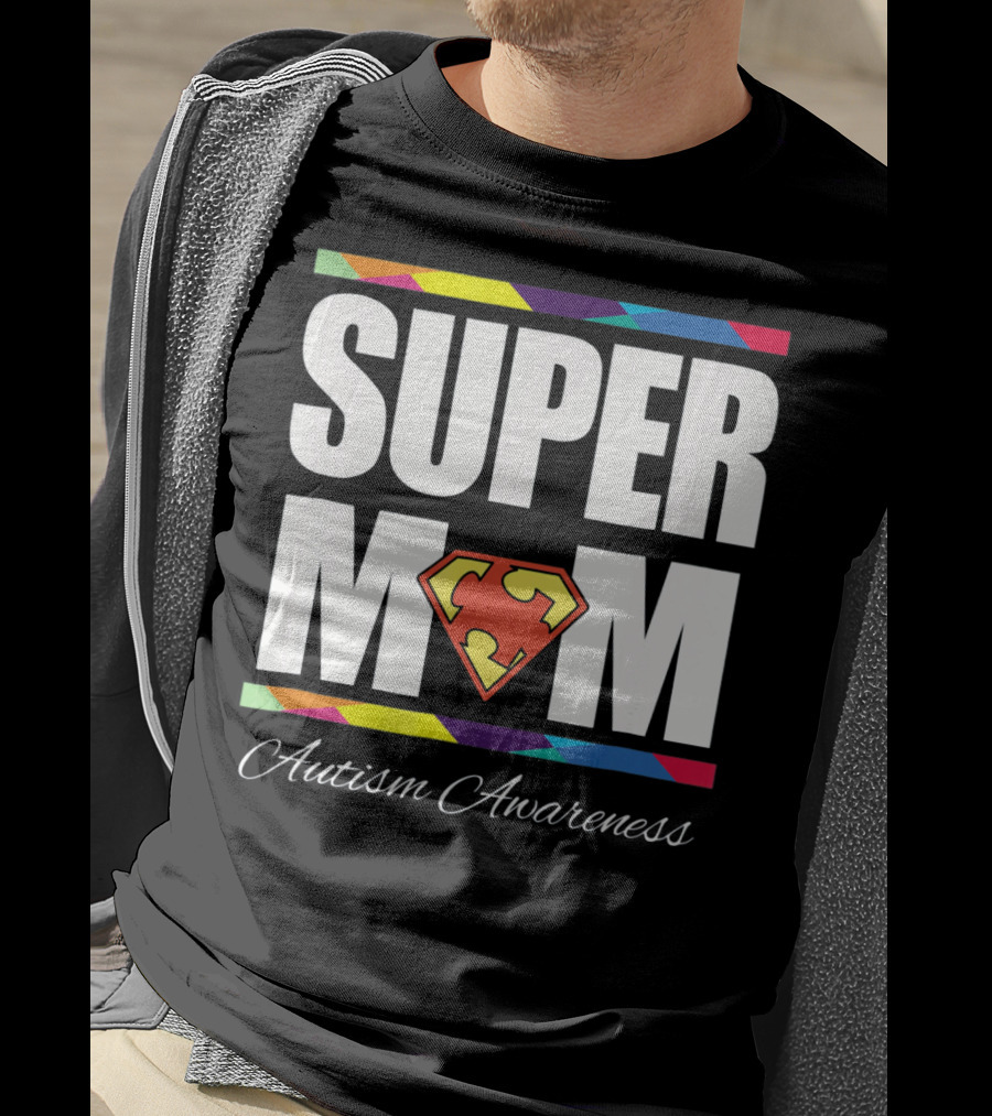 Super Mom Autism Awareness Iconic T-Shirt