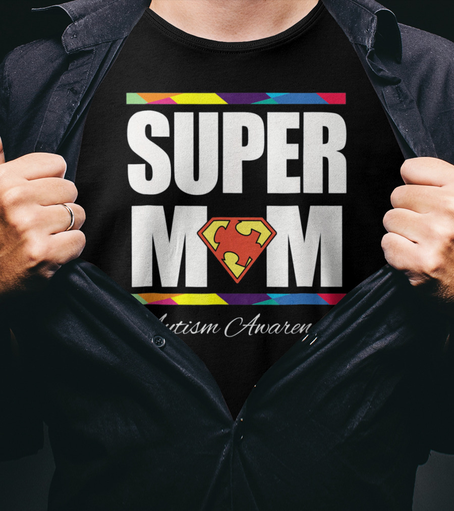 Super Mom Autism Awareness Iconic T-Shirt