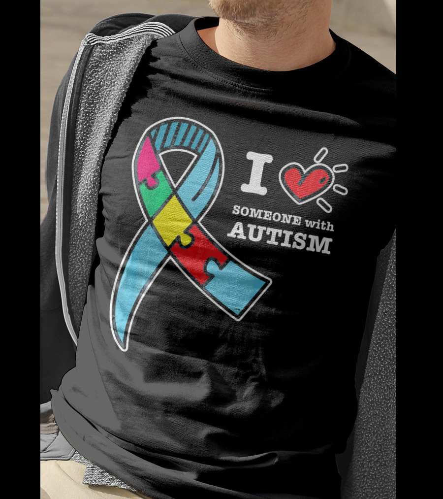 Autism Awareness I Love Someone With Autism Puzzle T-Shirt
