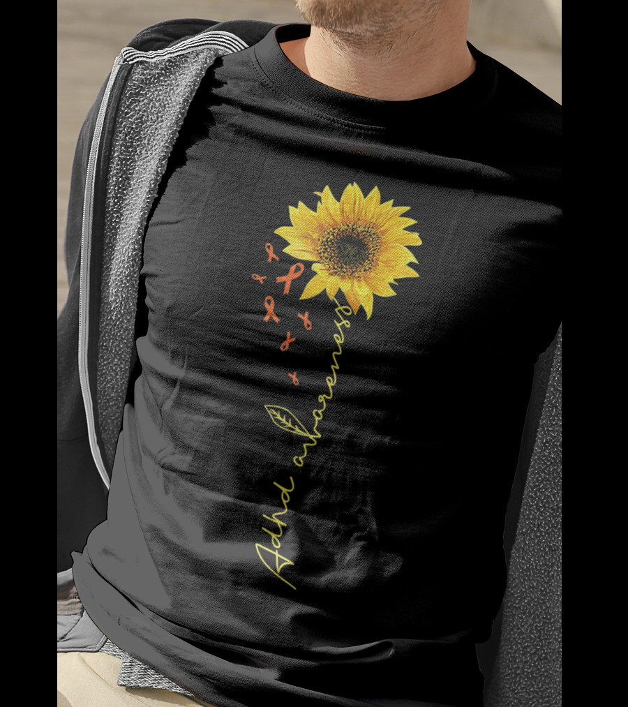 ADHD Awareness Sunflower Ribbon Warrior T-Shirt
