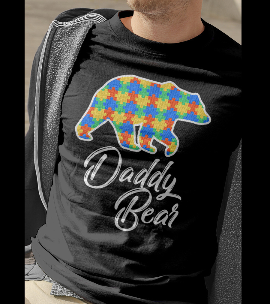 Daddy Bear Autism Puzzle Awareness T-Shirt