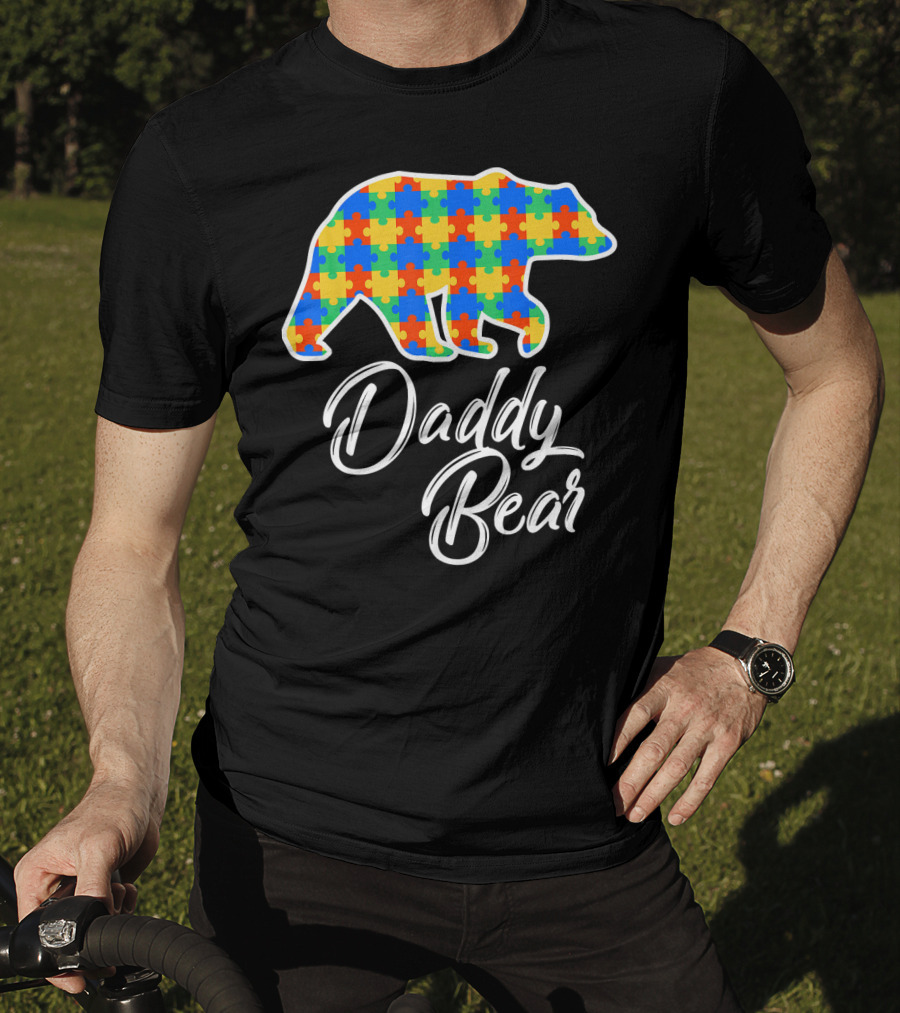 Daddy Bear Autism Puzzle Awareness T-Shirt