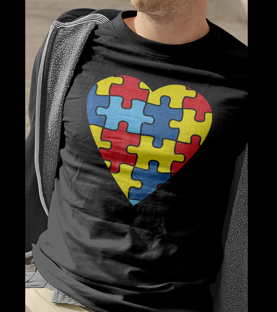 No Words Just Love Puzzle Heart Autism Awareness T-Shirt