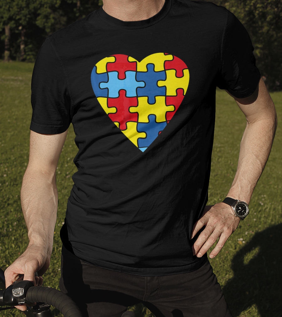 No Words Just Love Puzzle Heart Autism Awareness T-Shirt