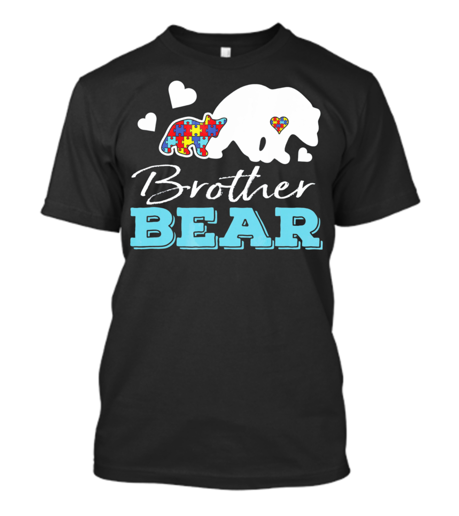 Brother Bear Puzzle Heart Autism Awareness T-Shirt