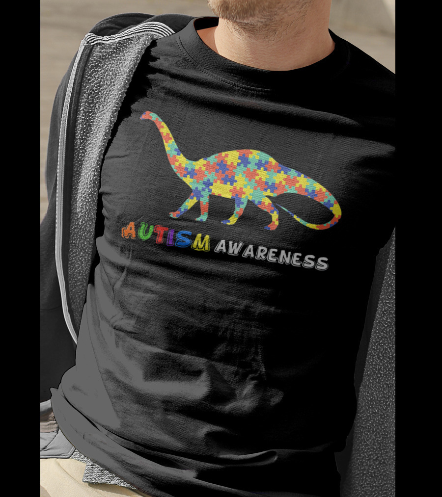 Autism Awareness Dinosaur Puzzle T-Shirt