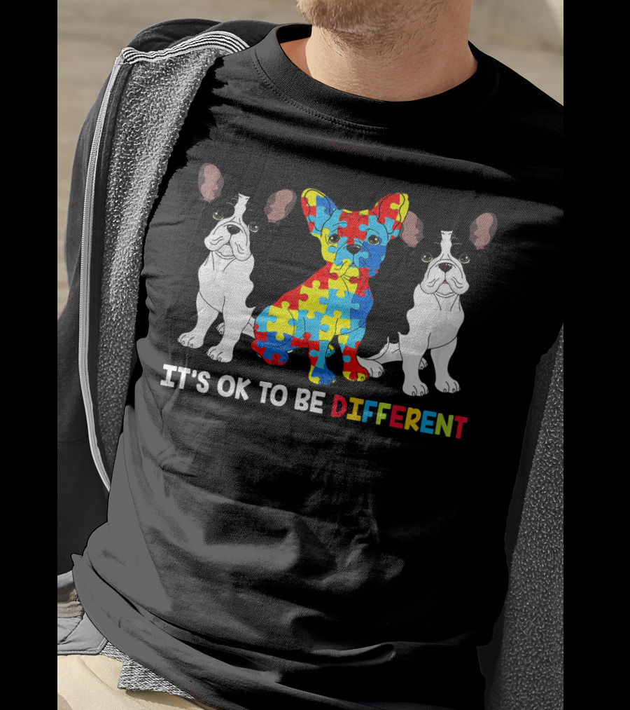 It's OK To Be Different French Bulldog Au Jigsaw Puzzle T-Shirt