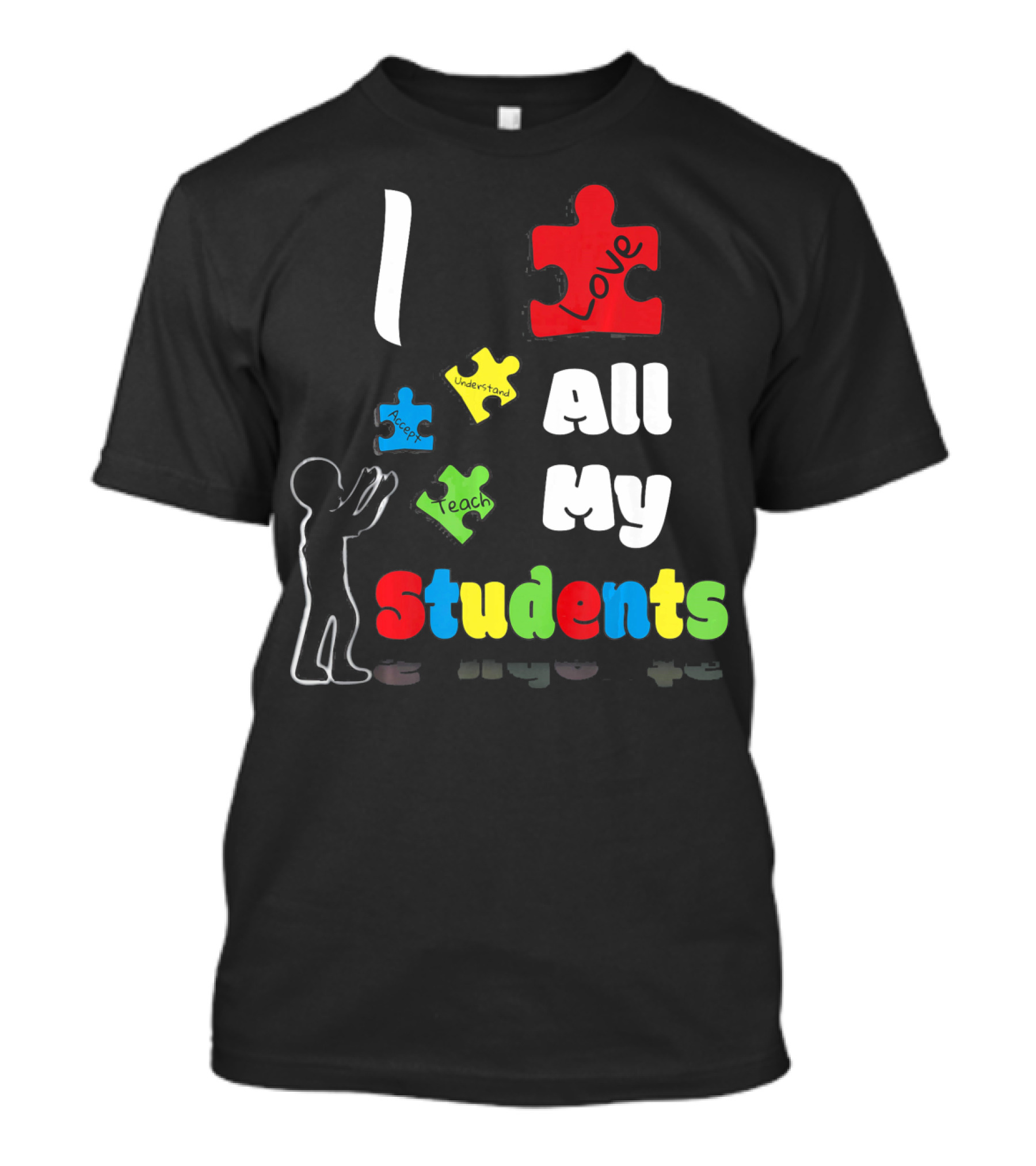 I Love All My Students Autism Awareness Puzzle T-Shirt