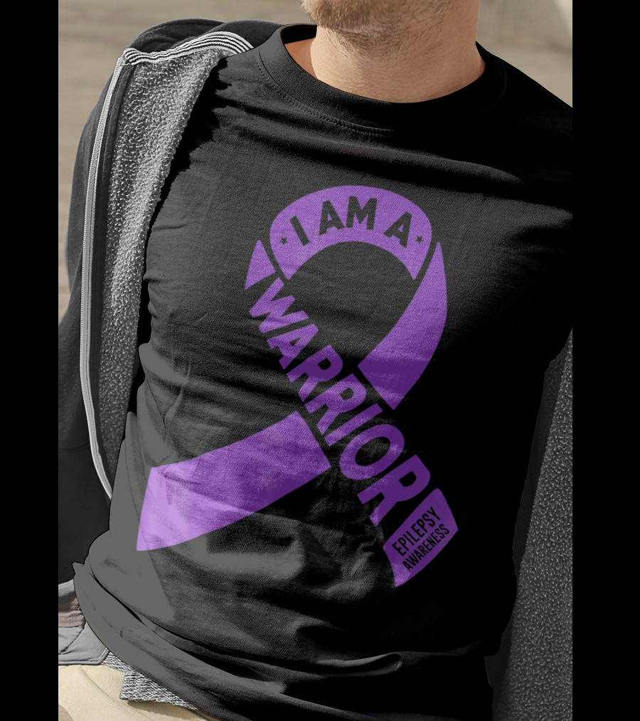 I Am A Warrior Purple Ribbon Epilepsy Awareness T-Shirt