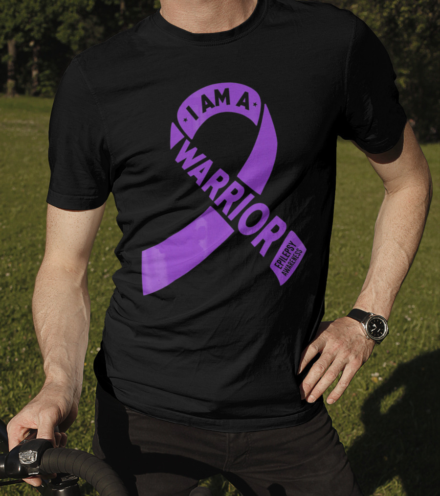 I Am A Warrior Purple Ribbon Epilepsy Awareness T-Shirt