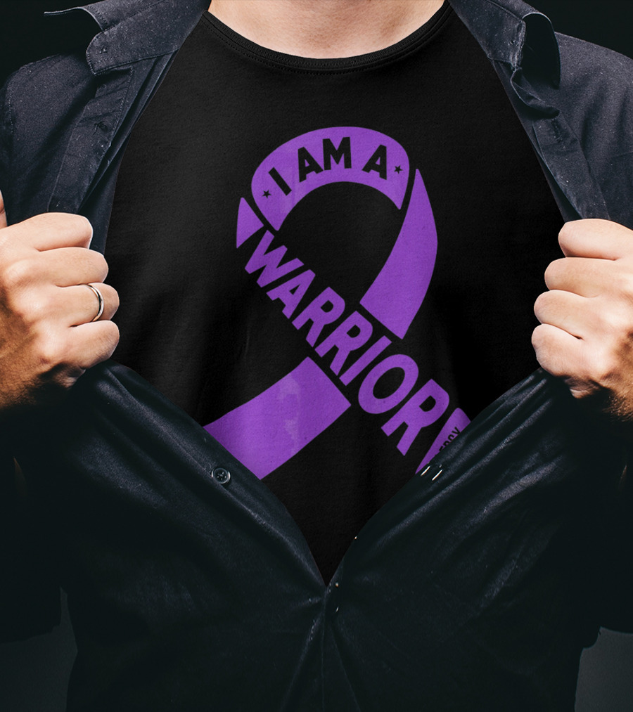 I Am A Warrior Purple Ribbon Epilepsy Awareness T-Shirt