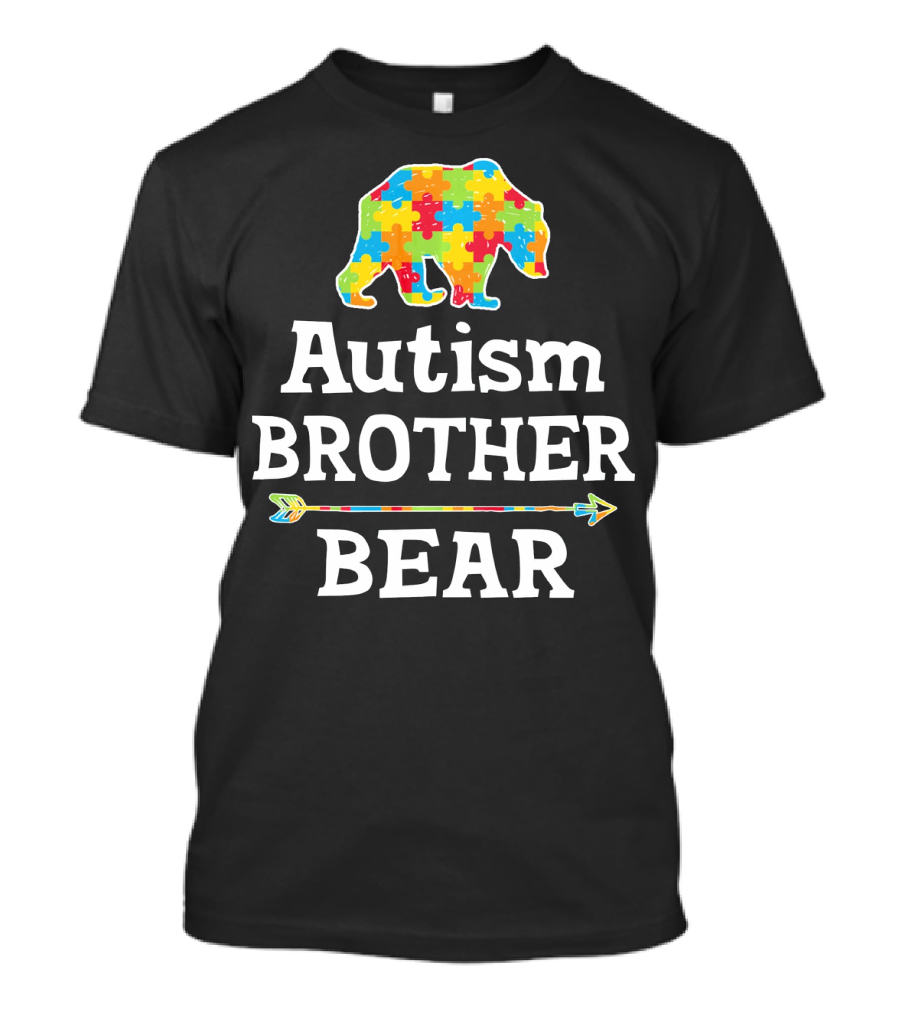 Autism Brother Bear Puzzle Piece Awareness Arrow T-Shirt