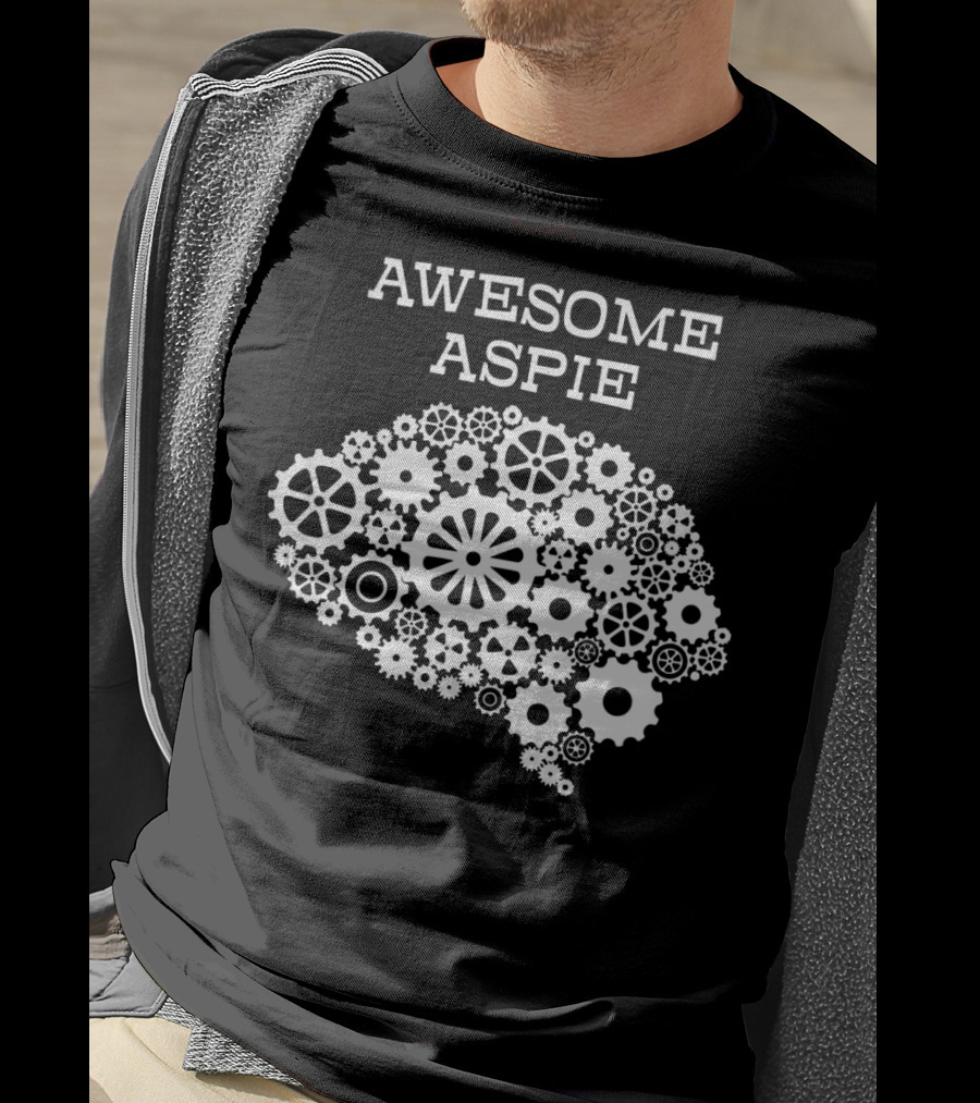 Awesome Aspie Steampunk Brain Autism Awareness T-Shirt