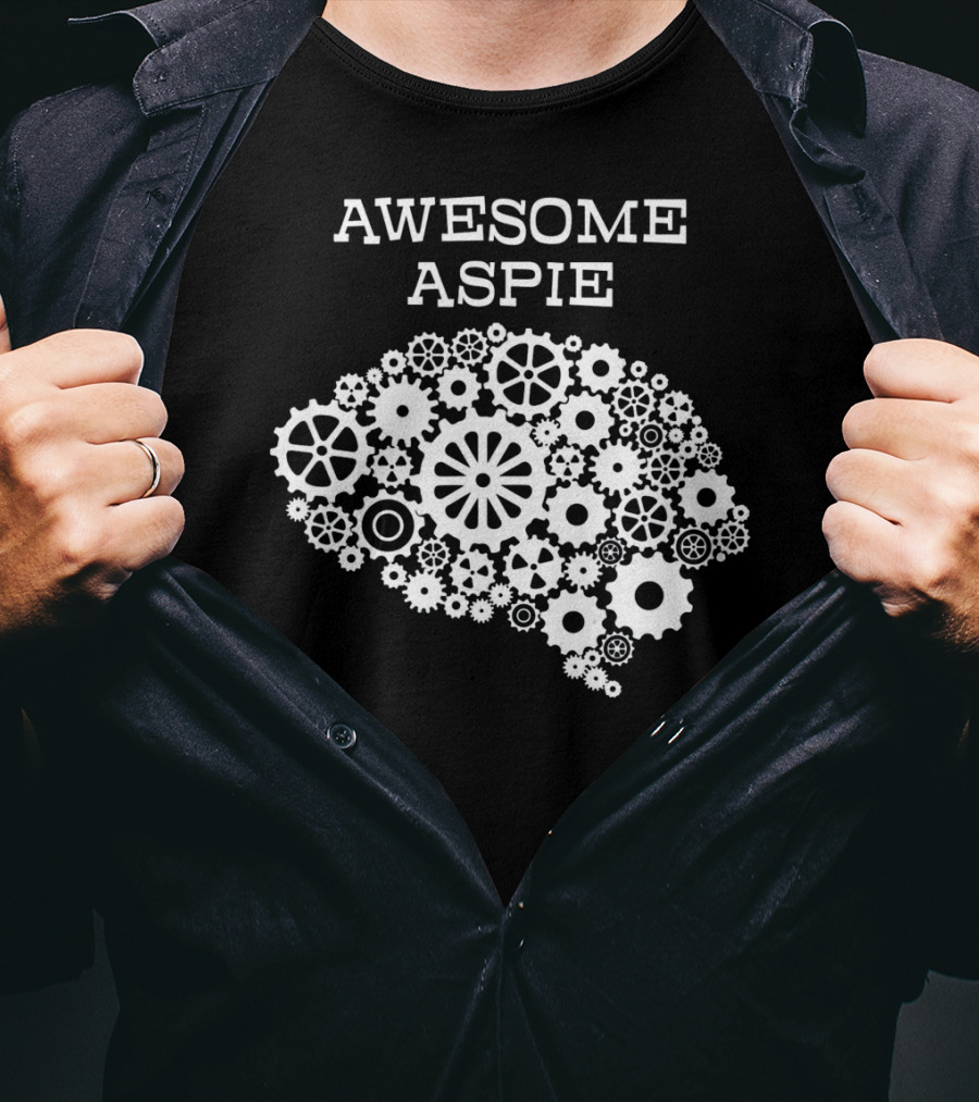 Awesome Aspie Steampunk Brain Autism Awareness T-Shirt