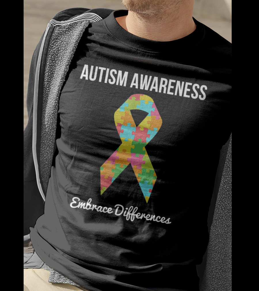 Autism Awareness Embrace Differences Puzzle T-Shirt