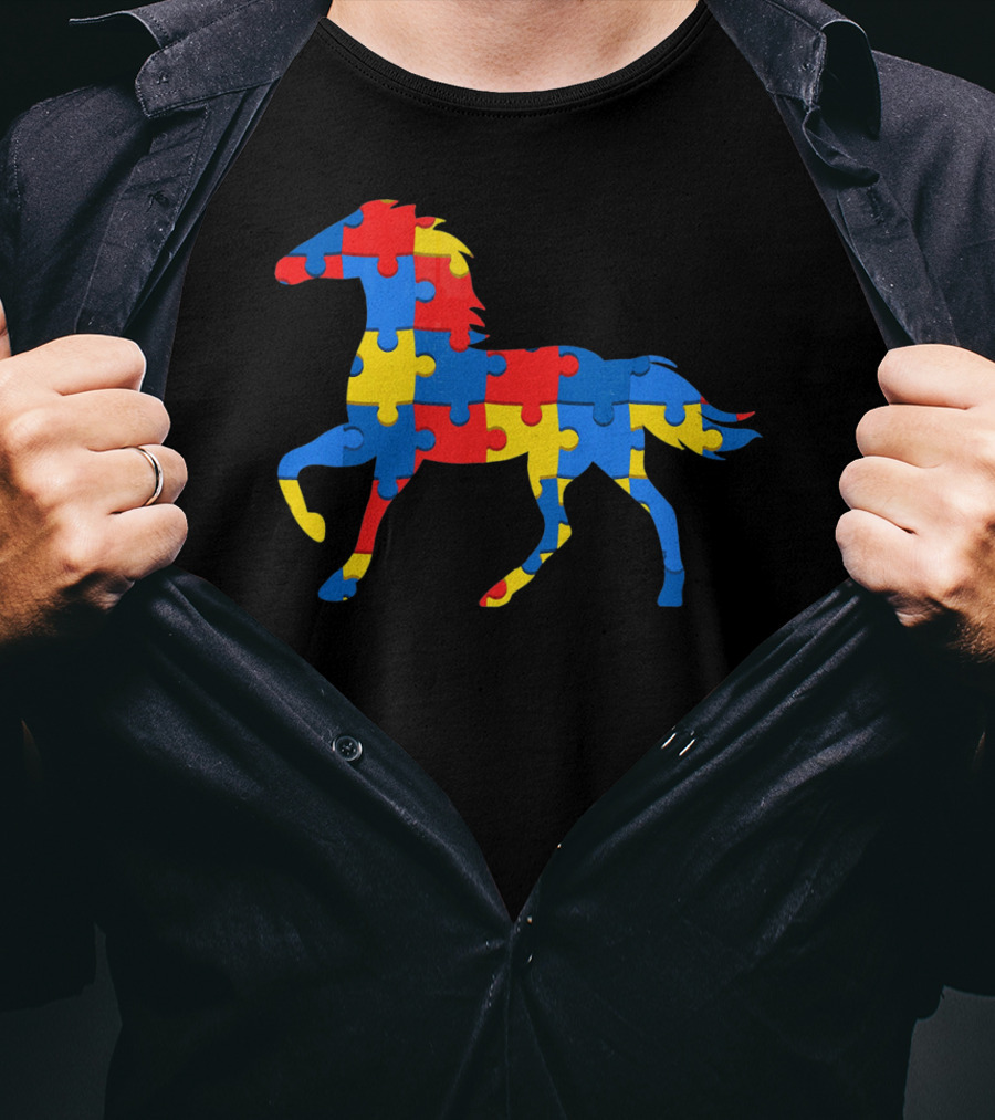 Autism Awareness Puzzle Horse T-Shirt