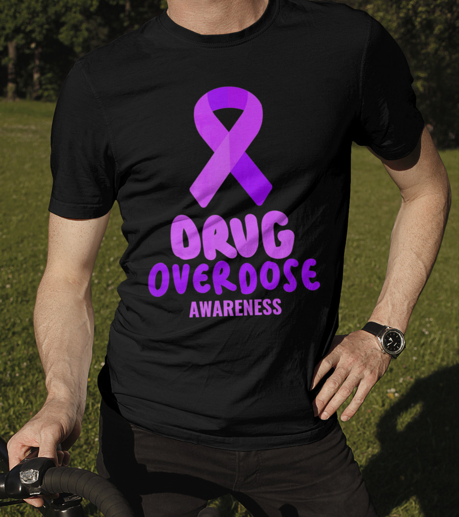 Drug Overdose Awareness Purple Ribbon Awareness T-Shirt