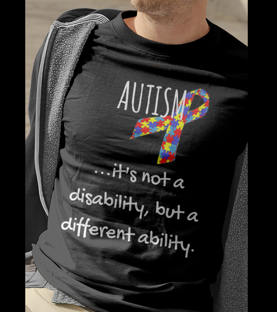 Autism Awareness It's Not A Disability But A Different Ability Puzzle T-Shirt