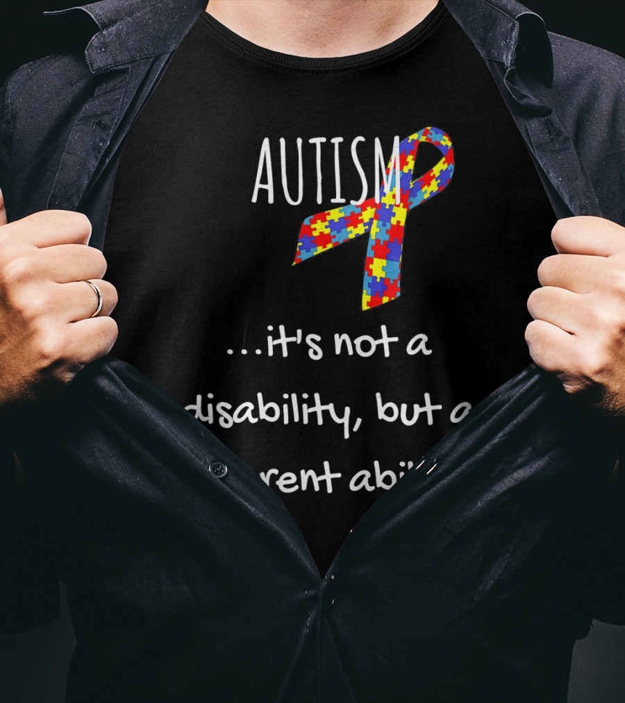 Autism Awareness It's Not A Disability But A Different Ability Puzzle T-Shirt