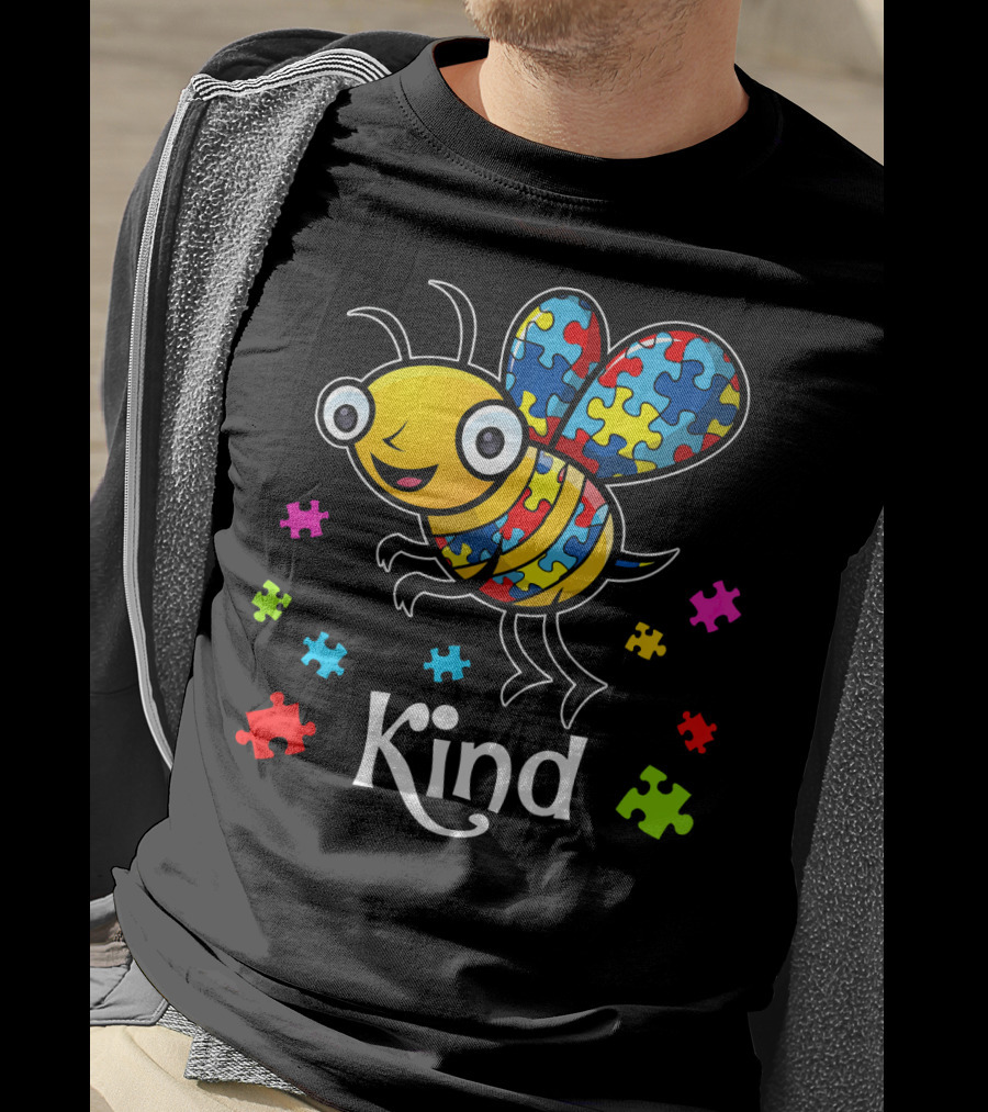 Autism Awareness Puzzle Bee Kind T-Shirt