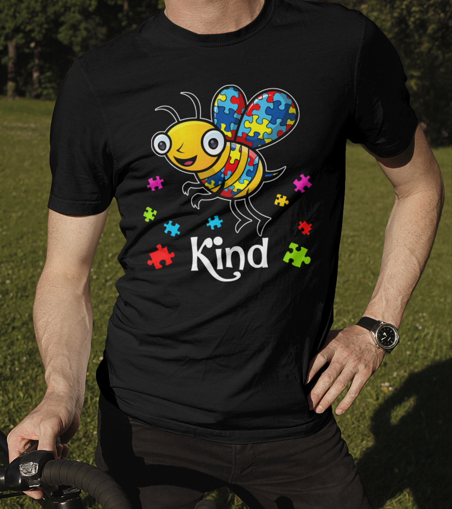 Autism Awareness Puzzle Bee Kind T-Shirt