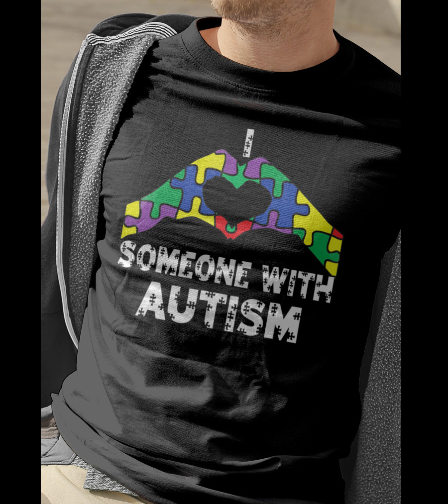 I Love Someone With Autism Autism Awareness Puzzle Heart T-Shirt
