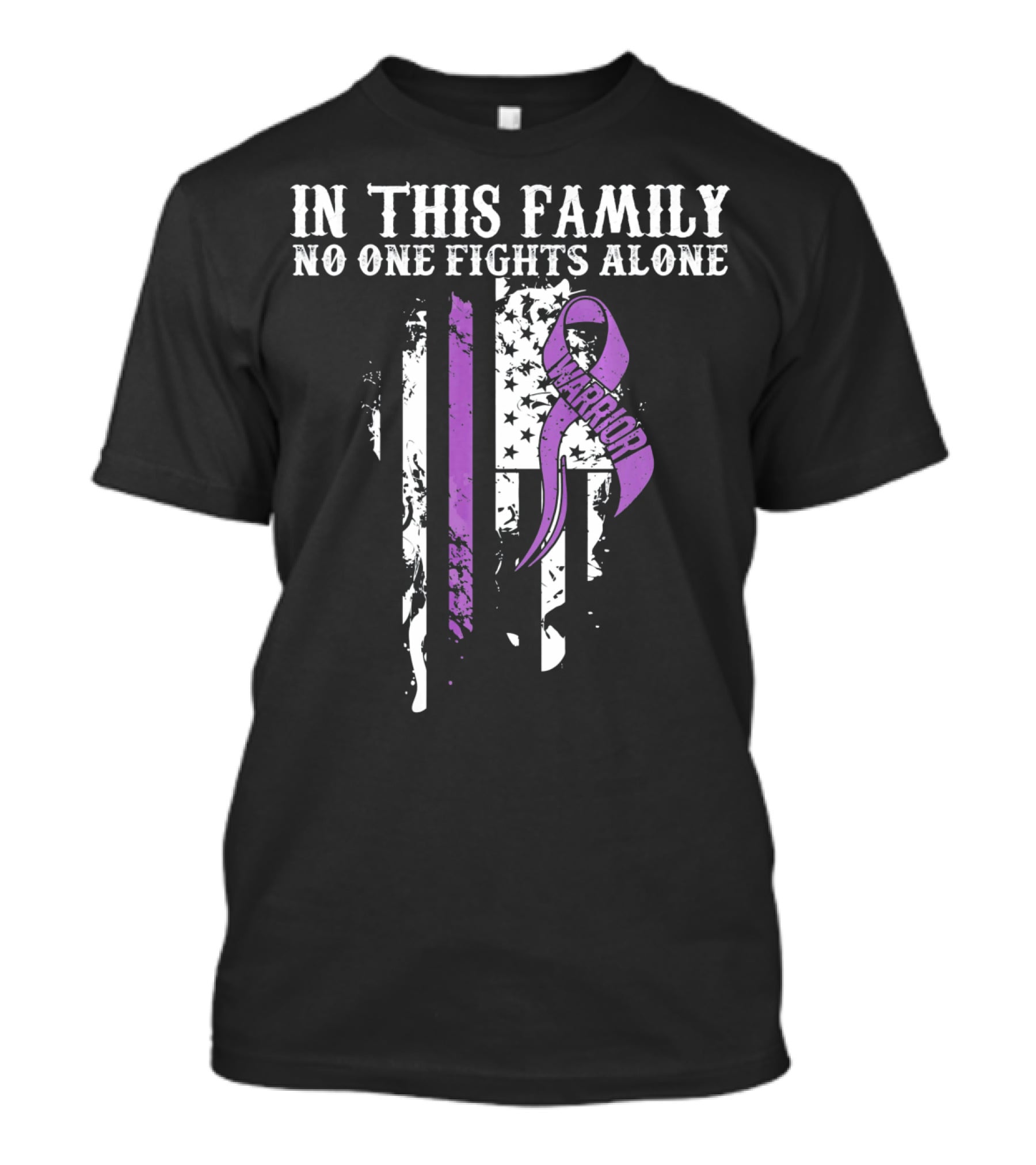 In This Family No One Fights Alone Warrior Epilepsy Awareness T-Shirt