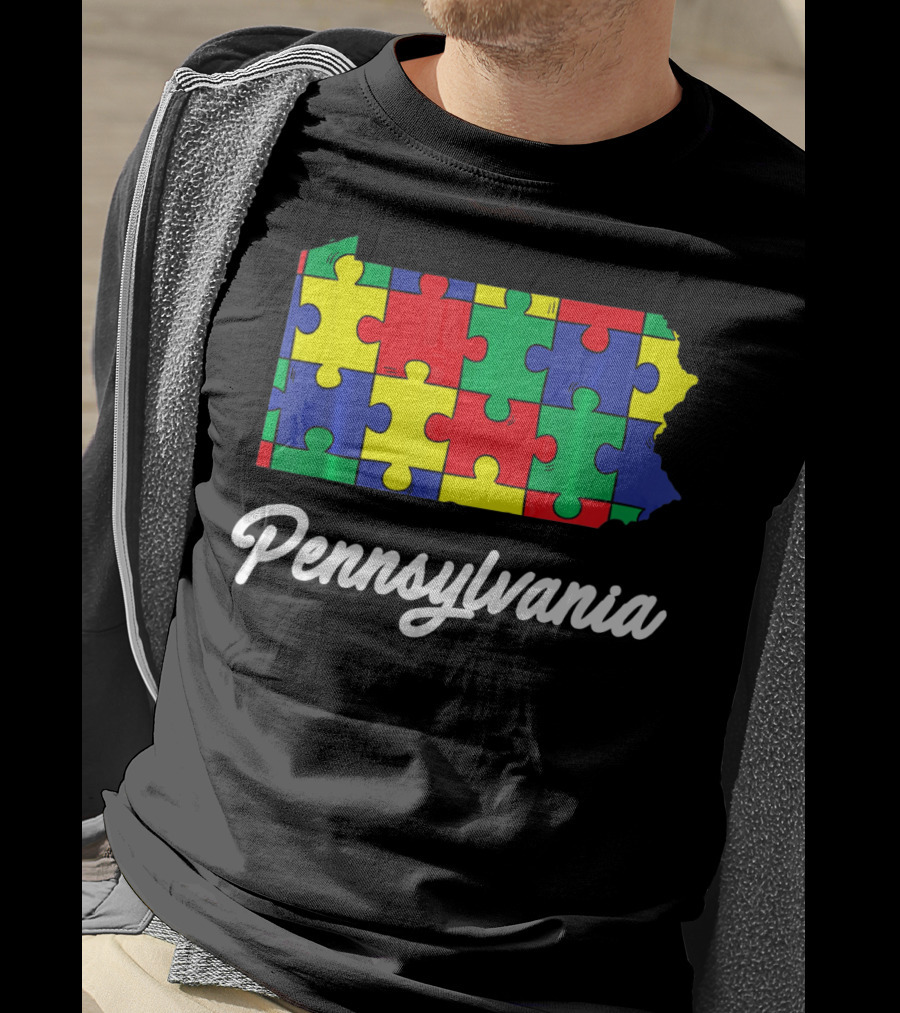Pennsylvania Autism Puzzle Map Awareness T-Shirt