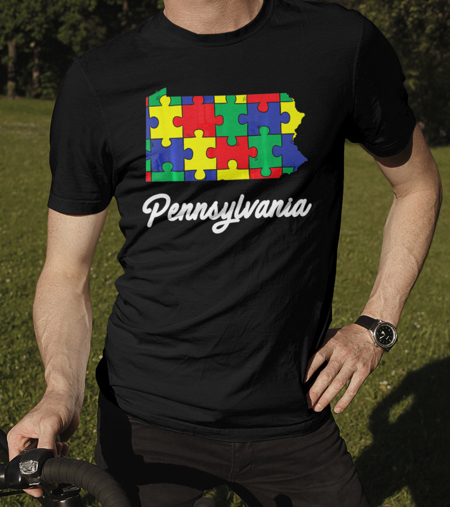 Pennsylvania Autism Puzzle Map Awareness T-Shirt