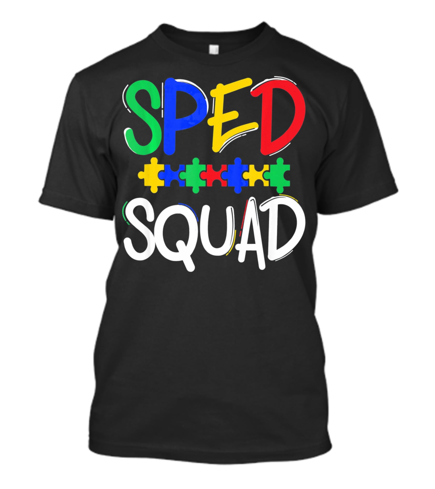 SPED Squad Autism Awareness Puzzle Piece Colors T-Shirt