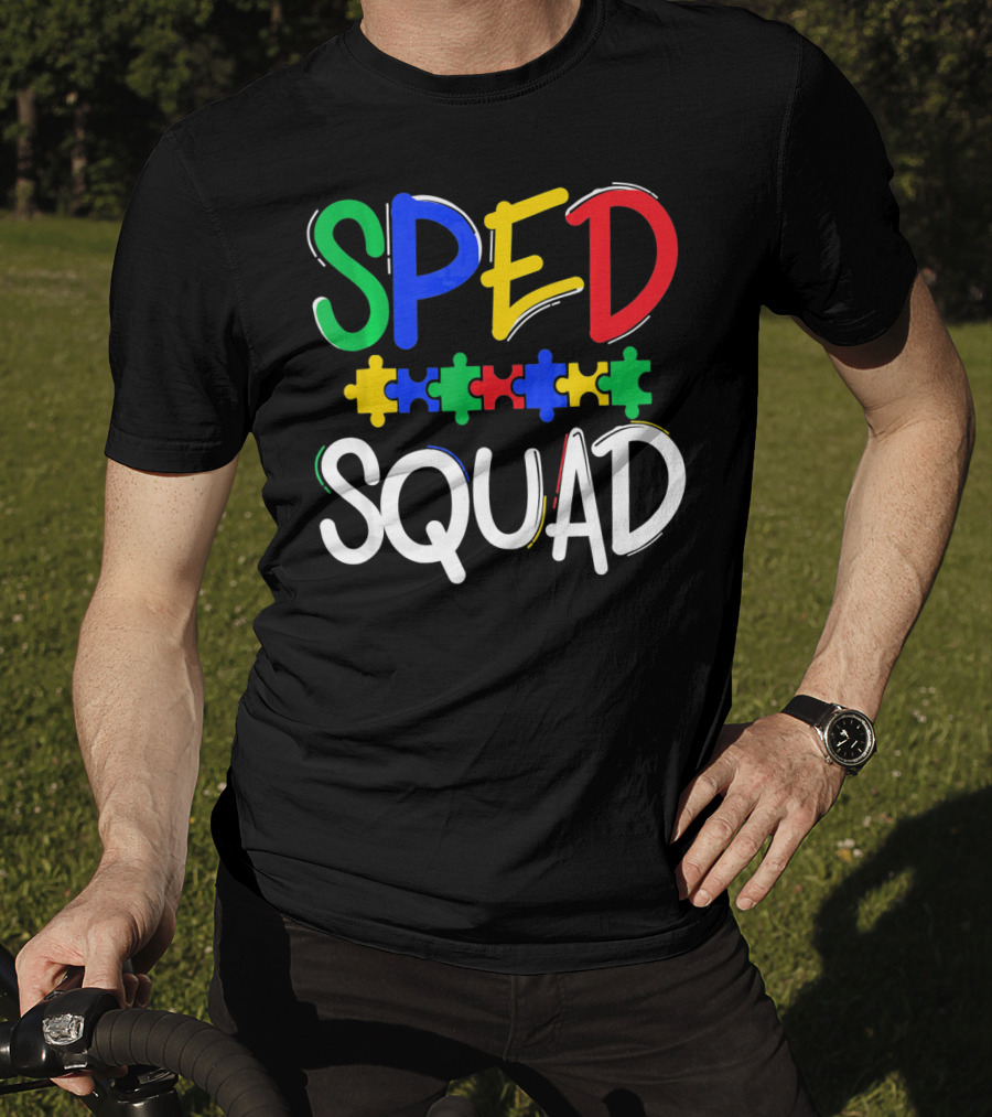 SPED Squad Autism Awareness Puzzle Piece Colors T-Shirt