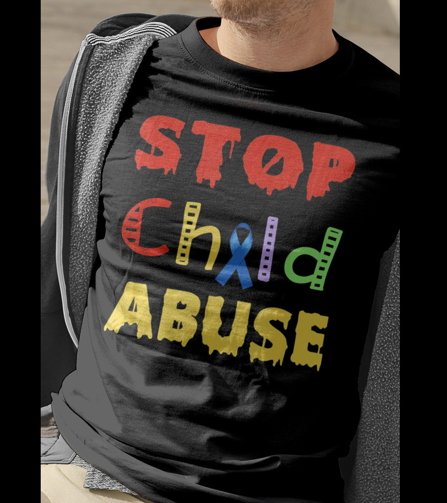 STOP Child Abuse Awareness Blue T-Shirt
