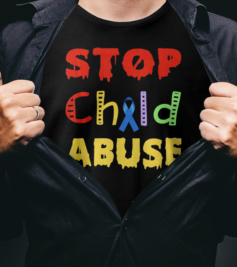 STOP Child Abuse Awareness Blue T-Shirt