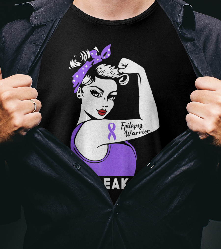Epilepsy Warrior Unbreakable With Purple T-Shirt