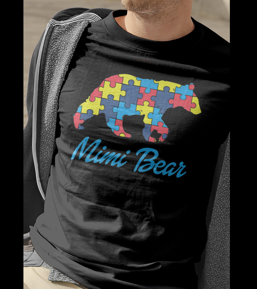 Mimi Bear Autism Awareness Puzzle T-Shirt