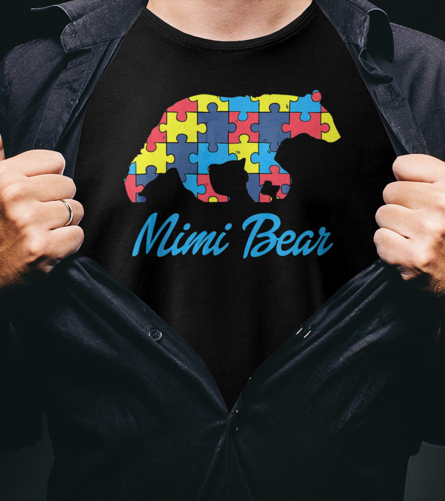 Mimi Bear Autism Awareness Puzzle T-Shirt